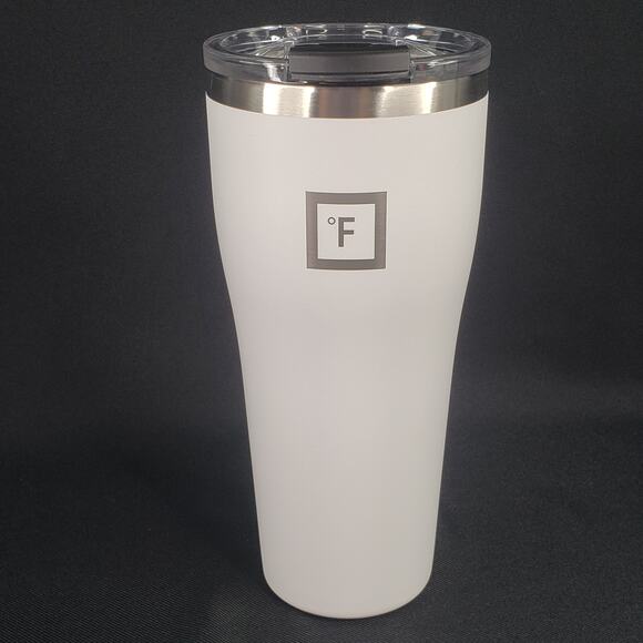 IRON °FLASK 32oz Rover Tumbler Winter White Vacuum Insulated 2 Black Straws - Picture 1 of 16